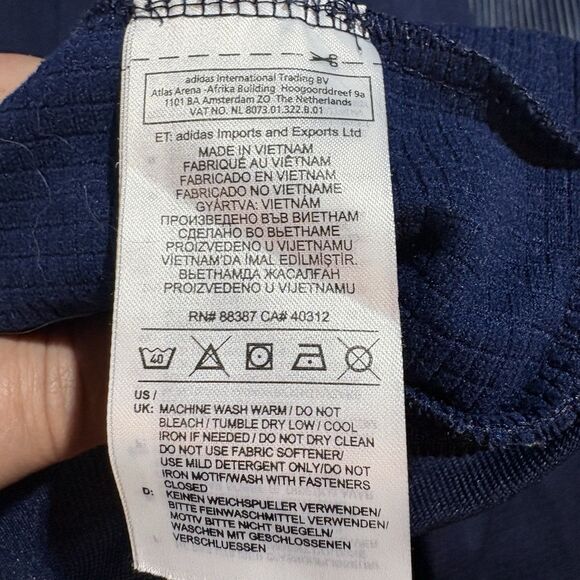 Adidas Jacket XL Full Zip Navy Track Athletic 3 Stripe Logo Streetwear Sporty - Picture 6 of 10